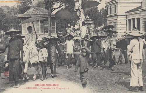 Cochinchine Cholon - Procession du dragon - 2 - AT 51 - @391 #2736 - Imp Réunies Nancy