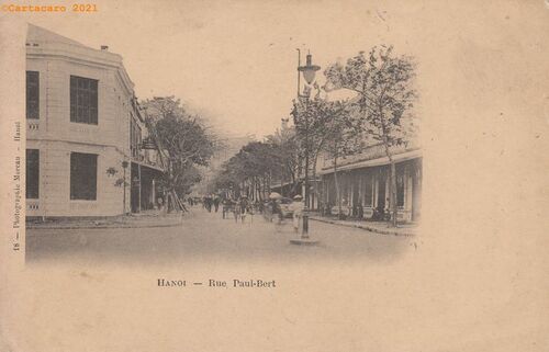 Tonkin - Hanoï - Rue Paul Bert <br> - Moreau photographe 18 - N B avant 1904 - <br> @2142 #4207 