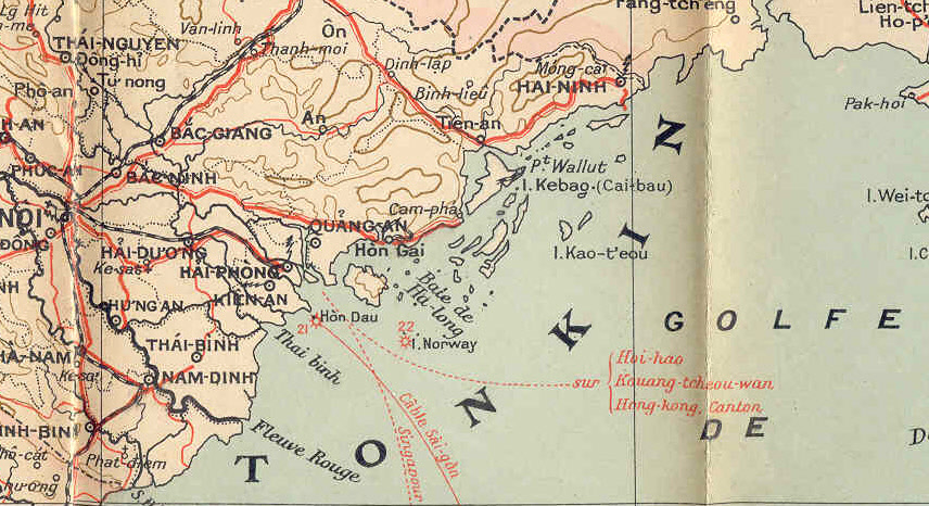 Carte géographie Quang An (Quang yen) - Hon Gai (Hongay) Guide Madrolle 1932 #5647