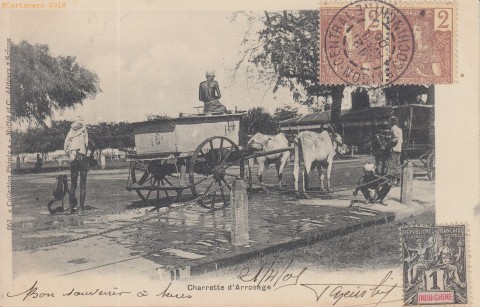Cochinchine - Charrette d'arrosage - carte avant 1904 - Mottet - collection Phenix 863 - @124 #2789