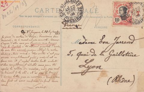 LMJ - 22 septembre 1908 - Laos - Collies khas Kouenes haut mékong - Raquez D 5 - à Eva - @20023 #3267