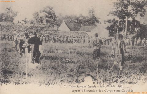 Tonkin 1908 Après l'exécution les corps sont couchés 6 août 1908 Bonal 7 - @2017 #3114