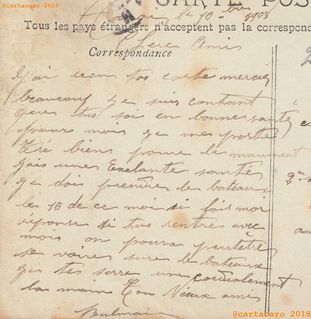 Tonkin 1908 - Cuisinier HA HIEN, responsable des eaux grasses - dos correspondance - @2018 #3115