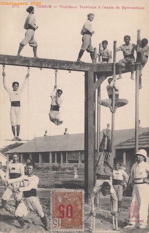 Tonkin - Hanoï - Tirailleurs à l'exercice - Ecole de Gymnastique - Dieulefils - ©Cartacaro 3110 #4056