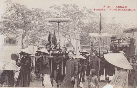 Annam - Tourane - Cortège annamite - Thiriat série cartes gravure - numéro 24 - #4472 ©Cartacaro 2022-062-024