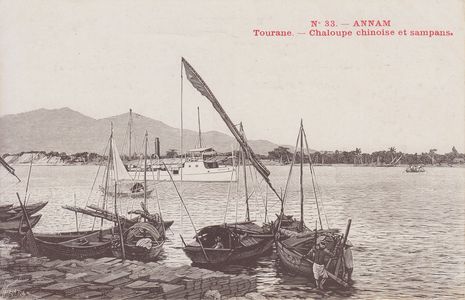 Annam - Tourane - Chaloupe chinoise et sampans Thiriat série cartes gravure - numéro 33 #4481 ©Cartacaro 2022-062-033