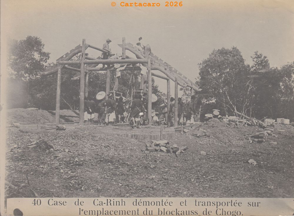 #6248 - 40 - Case de Ca Rinh démontée et transportée sur l'emplacement du Blockhaus de Cho Go