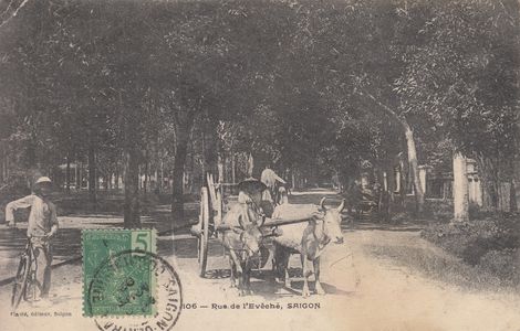 @472 #2395 Cochinchine - Saigon - Rue de l'évêché - Planté 106 - L'album de Georges 