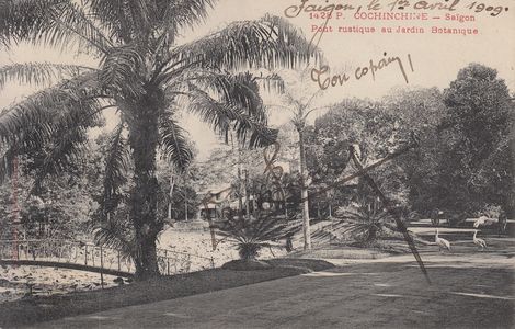 @475 #2401 Cochinchine - Saigon - Pont rustique au jardin botanique - Poujade 1428 - L'album de Georges 
