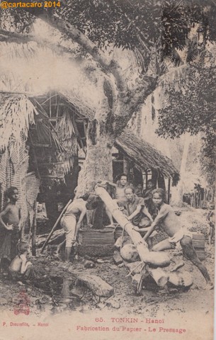 Tonkin - Hanoi Fabrication du papier Le pressage Dieulefils rouge 65