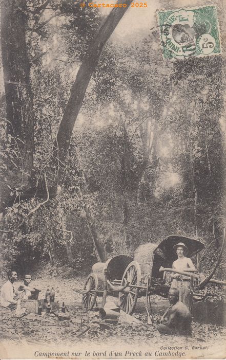 Cambodge - Campement sur le bord d'un Preck au Cambodge - Barbat @9051 #5350