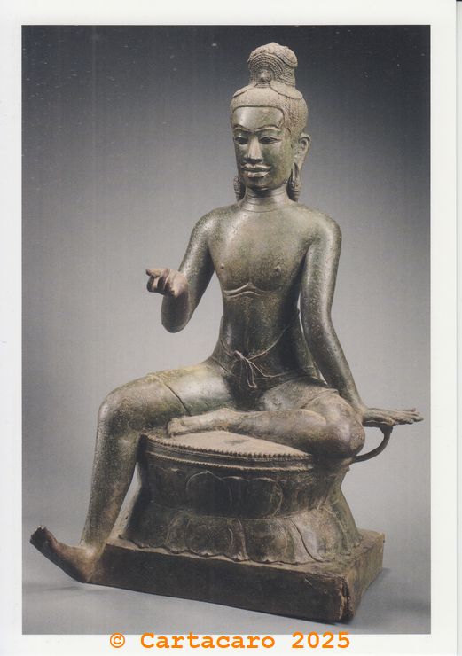 Bodhisattva assis début du XIe siècle Bronze, argent, verre, pierre