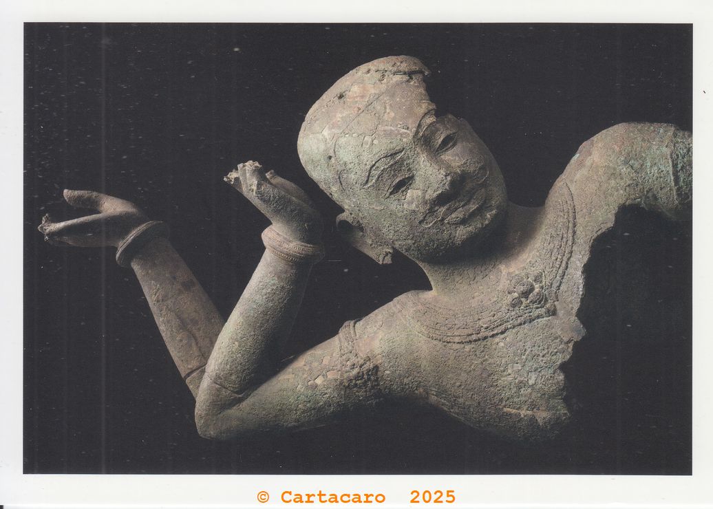 Budte de Vishnou Anantashayin Bronze, dorure au mercure, plomb H122 l 222, Pr 66 cm