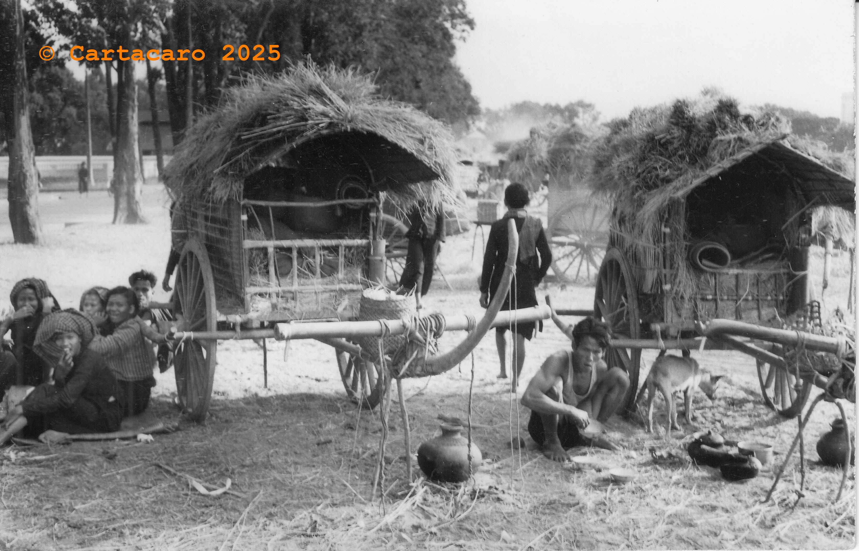 Cambodge Charrettes à l'étape éditeur HAMRE, papier lumière @C0017 #5905