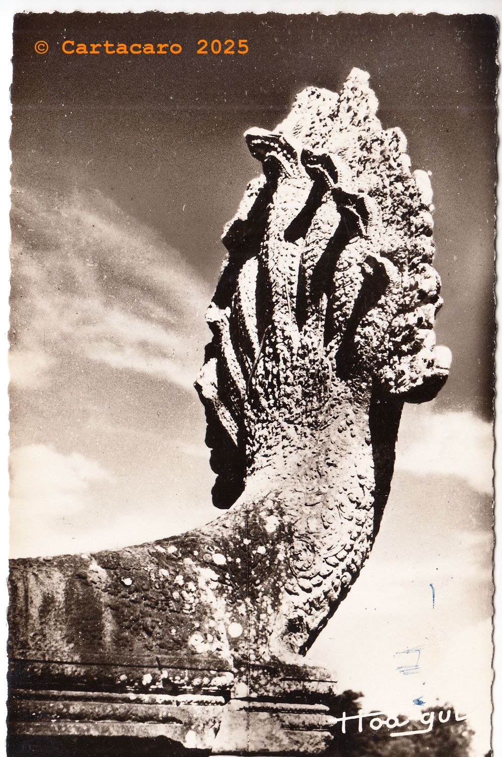 Cambodge Angkor Vat Motif terminal de Naga Balustrade polycéphale Hoa Qui 48 - 458 @C0002 #5908