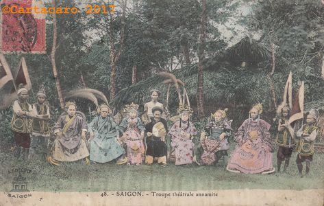 Cochinchine - Saigon - Théatre annamite - Decoly - carte colorisé - @ #1076