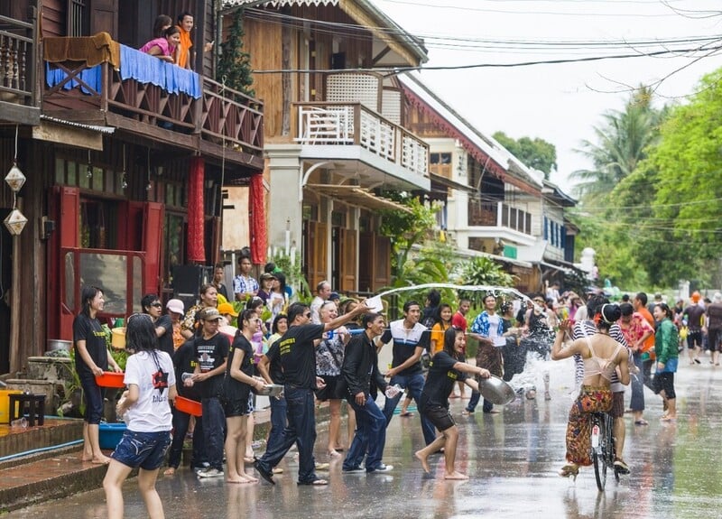 Nouvel an au Laos - Jet d'eau