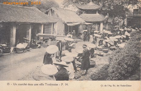 Indochine - Tonkin - Marché dans une ville Fernand Nathan 15 #5447 ©Cartacaro 5019