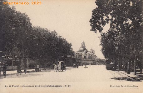 Indochine - Tonkin - Hanoi, avenue avec de grands magasins Fernand Nathan 6 #5440 ©Cartacaro 5012