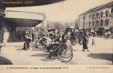 Indochine - Cochinchine - Saïgon, un jour de grand marché Fernand Nathan 8 #5442 ©Cartacaro 5014