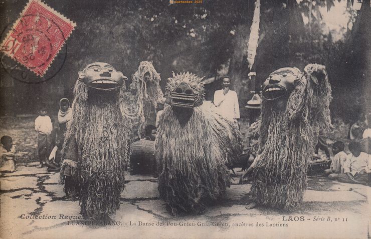 Luang Prabang - Danse des Pou Gneu Gneu ancêtres de laotiens Collection Raquez B 11