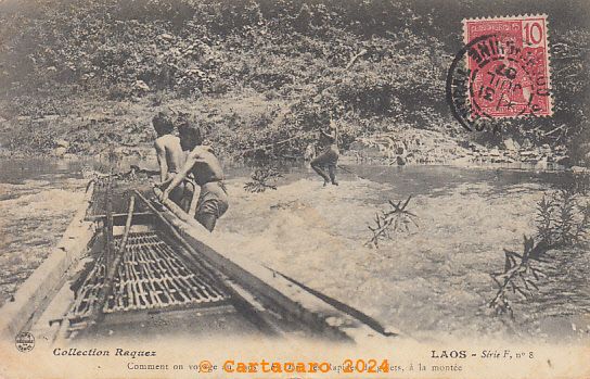 Laos - Dans les rapides - On passe l'obstacle - Raquez F 8 @11xxx #5187