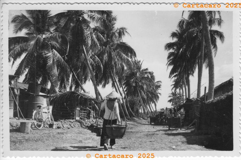 Sud Vietnam Village - Aucun titre - Palanche, vélo et paillotte éditeur inconnu @M4121 #5835