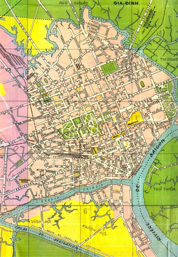 Carte géographique - Saïgon 1950