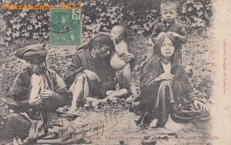 Tonkin - Hanoi - Les mangeurs de poux en famille - Poujade noir 35P -#1109