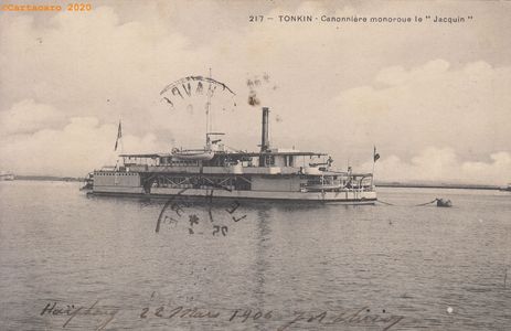 Tonkin – Canonnière mono roue le « Jacquin » –Dufresne 217- ©Cartacaro 2115- #3872