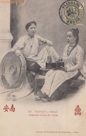 Tonkin - Hanoi - Femmes riches - Dieulefils 89 Rouge @2144 #4259