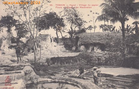 Tonkin - Hanoï - Village de papier - Fours et bassins de macération - Dieulefils @77065 #5373